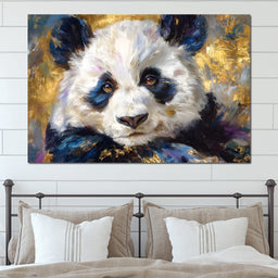 Golden Panda Daydream Portrait - NicheCanvas