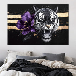 Tiger Roar of the Violet Stripes - NicheCanvas