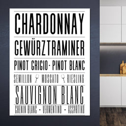 White Wine Typography - NicheCanvas