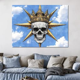 Majestic Crowned Skull Skies - NicheCanvas