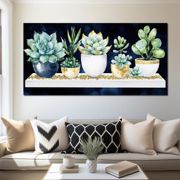 Succulent Symphony in Green - NicheCanvas