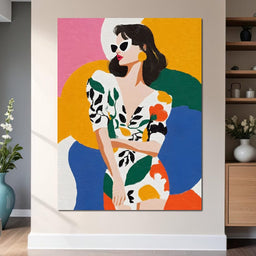Retro Chic Diva Color Pop Portrait - NicheCanvas