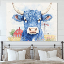 Blue Bovine Countryside Charm - NicheCanvas