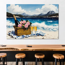 Champagne Dream by the Sea - NicheCanvas