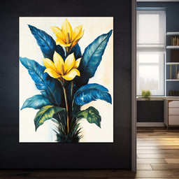 Golden Petals Tropical Elegance - NicheCanvas
