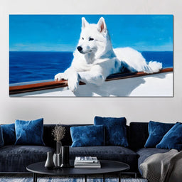 Oceanic Vista Canine Majesty - NicheCanvas
