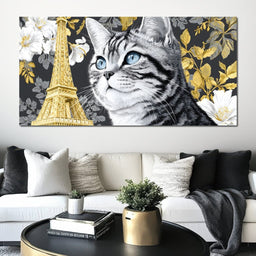 Feline Elegance Parisian Dreams - NicheCanvas