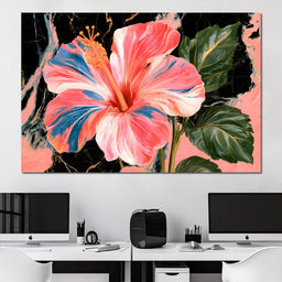 Fossilized Petals Upon Dark Stone - NicheCanvas