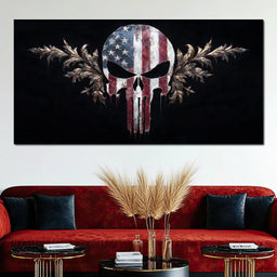Stars Stripes Resolute Skull - NicheCanvas