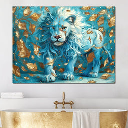 Blue Lion Golden Majesty of Autumn | NicheCanvas