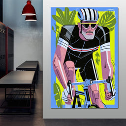 Pedal Power Retro Cyclist - NicheCanvas