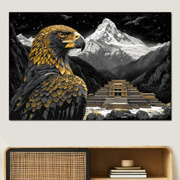 Majestic Aztec Golden Eagle - NicheCanvas