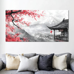 Cherry Blossom Landscape - NicheCanvas