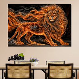 The Ember Mane Lion - TooplesArt - NicheCanvas