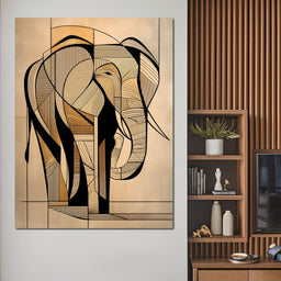 Majestic Geometric Elephant - NicheCanvas