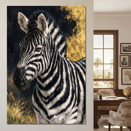 Golden Stripes of the Midnight Plains - NicheCanvas