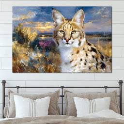 Savanna Serval Sunset Glow - Neal Hackett - NicheCanvas