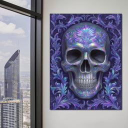 Prismatic Skull Baroque Flourish - NicheCanvas