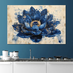 Sapphire Lotus Splendor - NicheCanvas