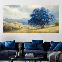 Majestic Cerulean Tree Vista - NicheCanvas