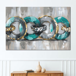 Aqua Rings of Serenity - NicheCanvas