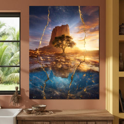 Celestial Rift Desert Dawn - NicheCanvas