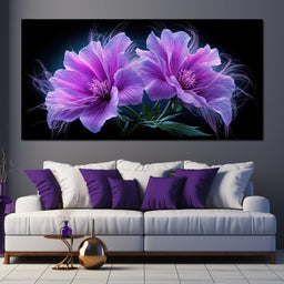 Fluffy Alien Flowers - Tooples Art - NicheCanvas