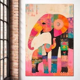 Elephant Patchwork Dreams - NicheCanvas
