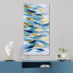 Golden Koi Abstract Waterscape - NicheCanvas