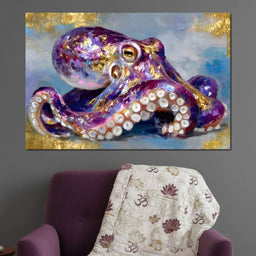 Gilded Violet Octopus Dream - NicheCanvas