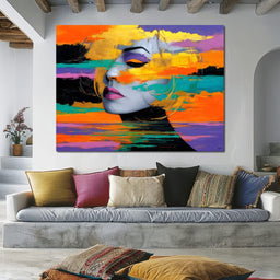 Chromatic Calm Portrait Drift - NicheCanvas