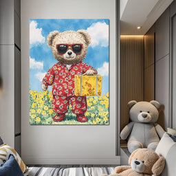 Sunlit Adventure with Teddy - NicheCanvas