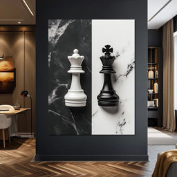 Duality of Kings Chess Contrast - NicheCanvas