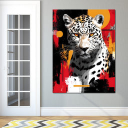 Golden Sun Leopard Stare - NicheCanvas