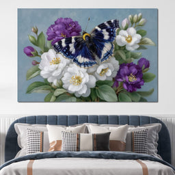 Blue Butterfly Garden Blossom - NicheCanvas