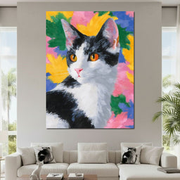 Golden Eyed Feline Brush Garden - NicheCanvas