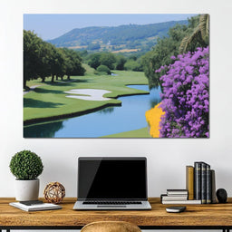 Verdant Tranquil Golf Course Escape - NicheCanvas