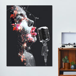 Cosmic Vocalist Neon Kiss - NicheCanvas