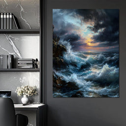 Tempest Dawn Ocean Fury - NicheCanvas