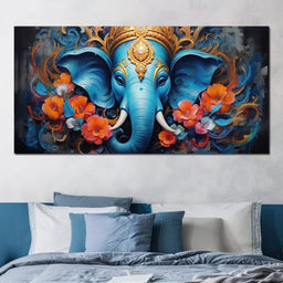 Elephant's Floral Harmony - NicheCanvas