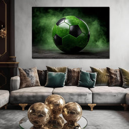 Emerald Soccer Ball Eclipse - NicheCanvas