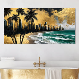 Miami Vibes in Gold - NicheCanvas