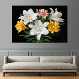 Midnight Lily Bouquet Bloom - NicheCanvas