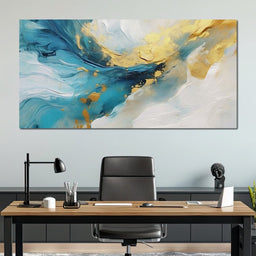 Oceanic Gold Swell Abstraction - NicheCanvas