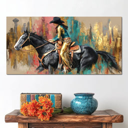 Galloping Western Gold Spirit - NicheCanvas