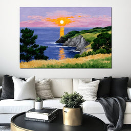 Golden Horizon Seaside Dreams - NicheCanvas