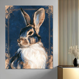 Noble Hare of the Gilded Study - NicheCanvas