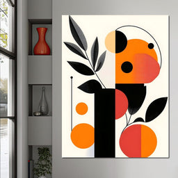 Mid Century Citrus Geometry - NicheCanvas