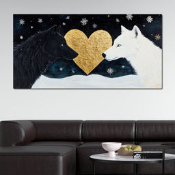 Golden Heart Winter Wolves- - NicheCanvas