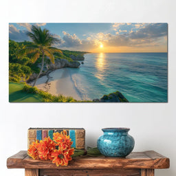 Sunlit Shores of Tranquility - NicheCanvas